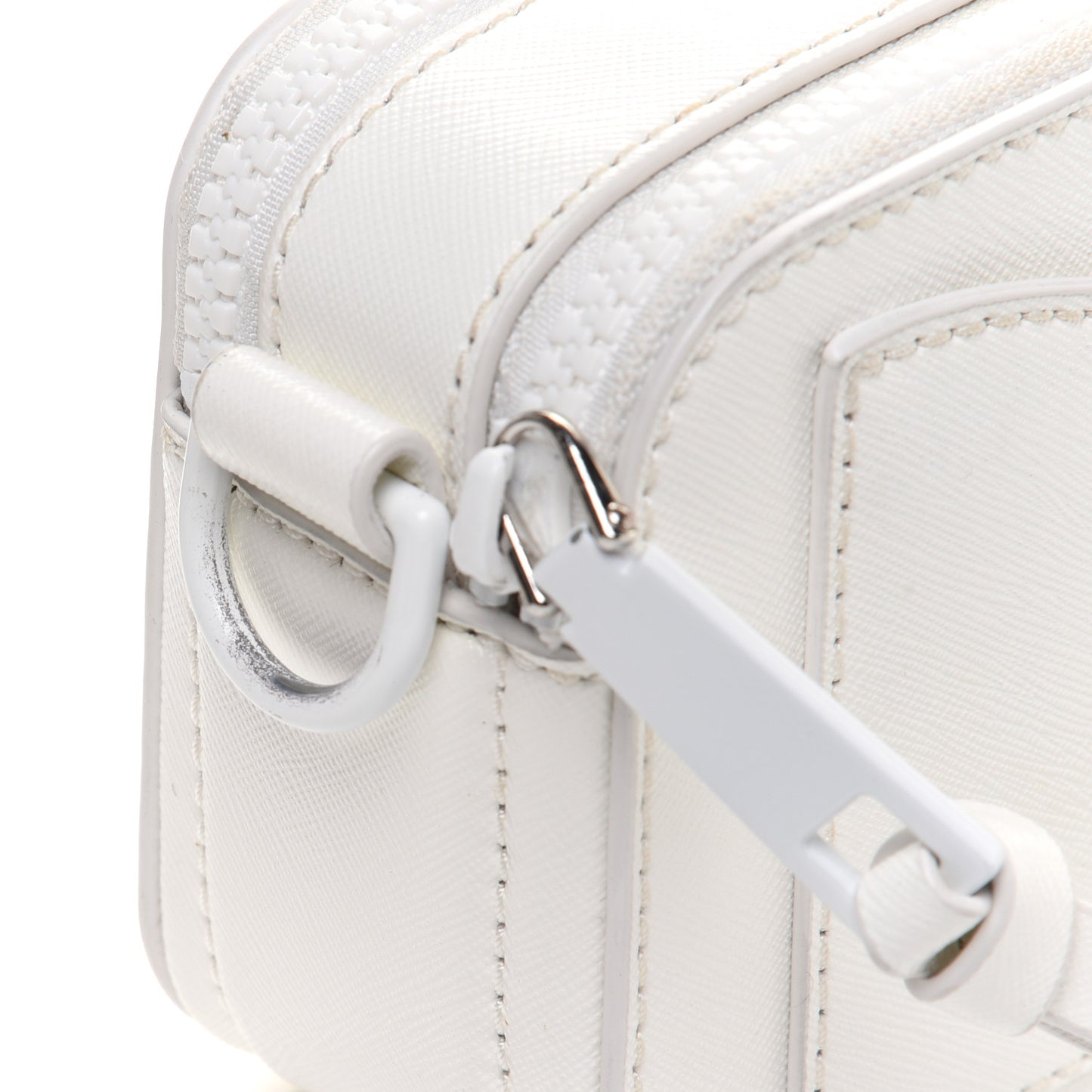 Saffiano Small Snapshot Camera Bag White