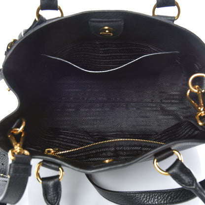 Prada Vitello Daino Top Handle Bag Black 7 of 11