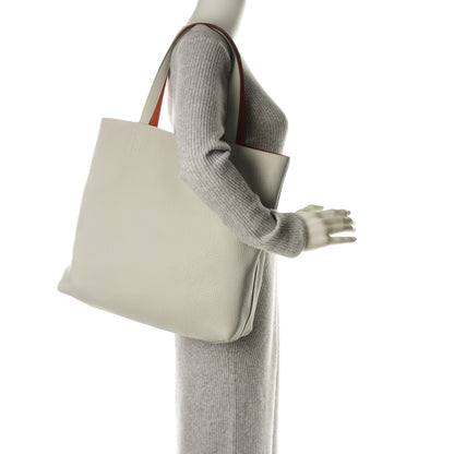 Hermes Taurillon Clemence Double Sens 45 Reversible Tote Orange Gris Perle 2 of 7
