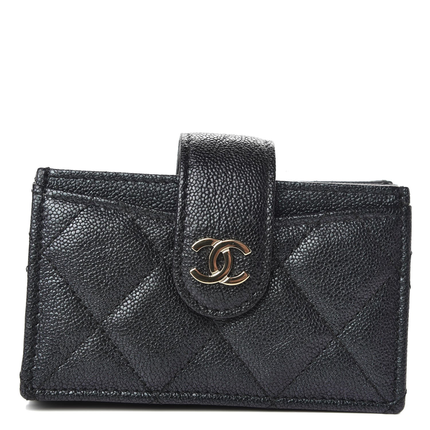 Chanel Iridescent Caviar Quilted Gusseted Card Holder Black 1 of 8