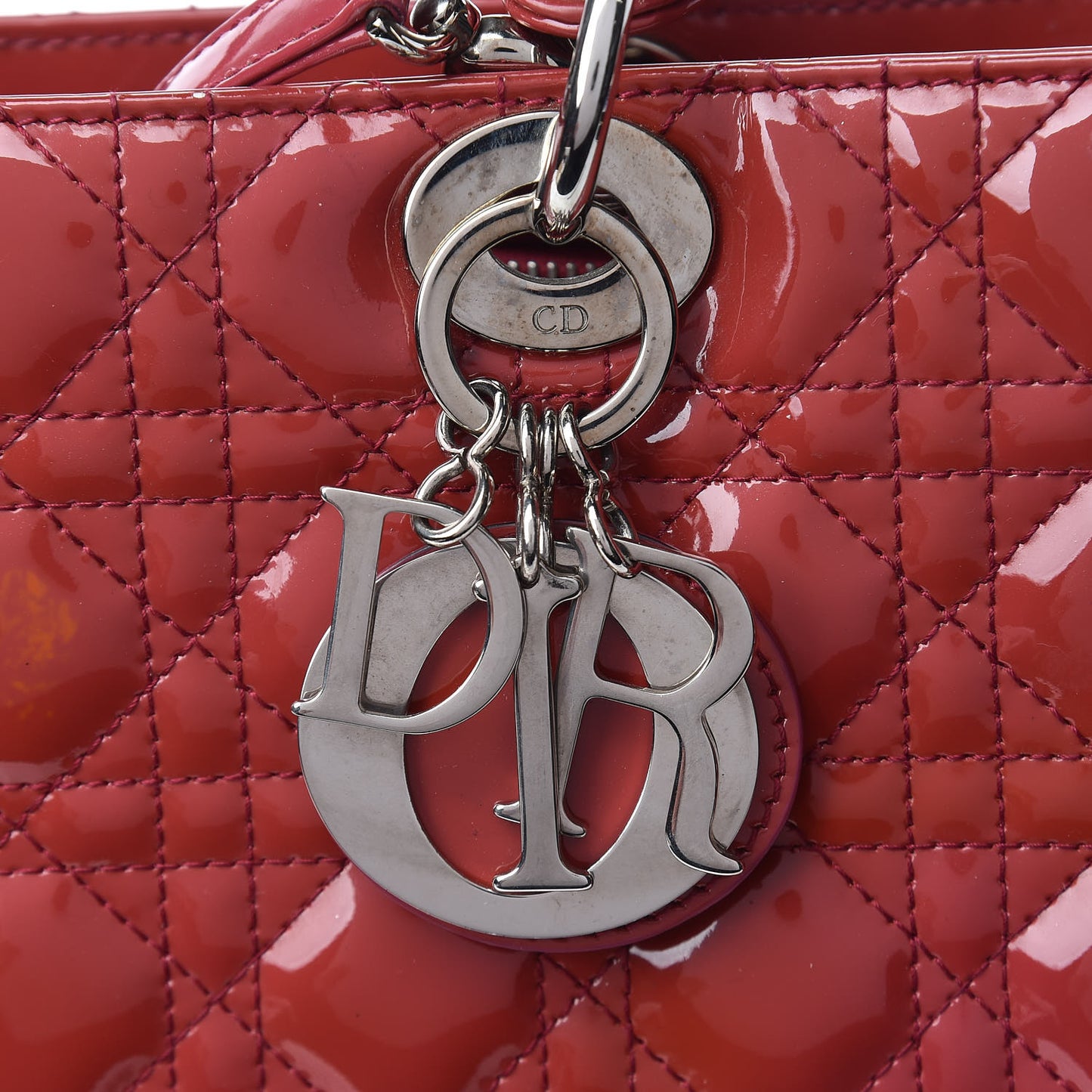 Patent Cannage Large Lady Dior Pink