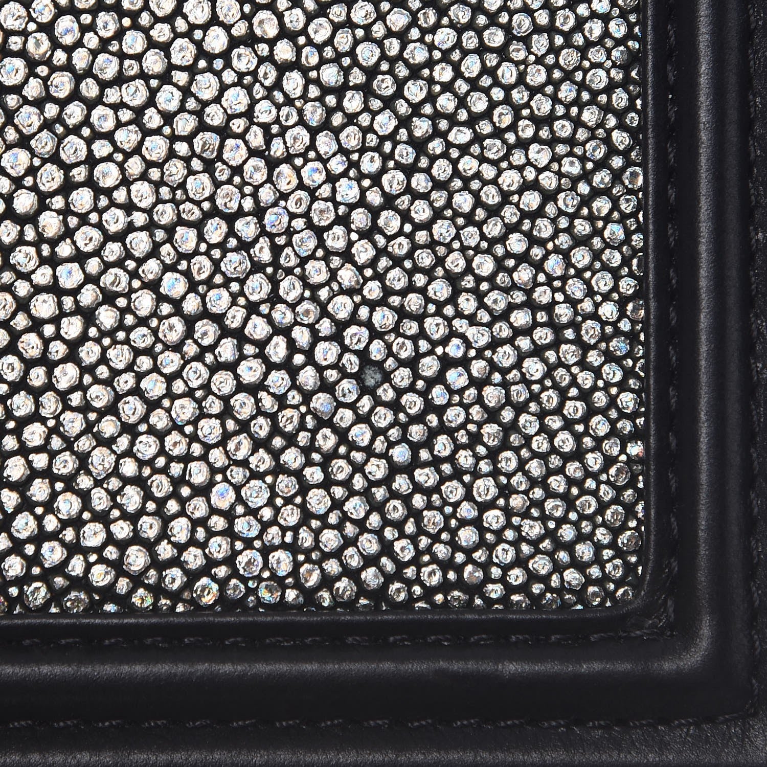 Chanel Galuchat Stingray Mini Boy Flap Black Silver 10 of 11