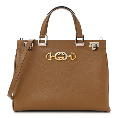 Gucci Grainy Calfskin Medium Zumi Top Handle Bag Friky Taupe 1 of 10
