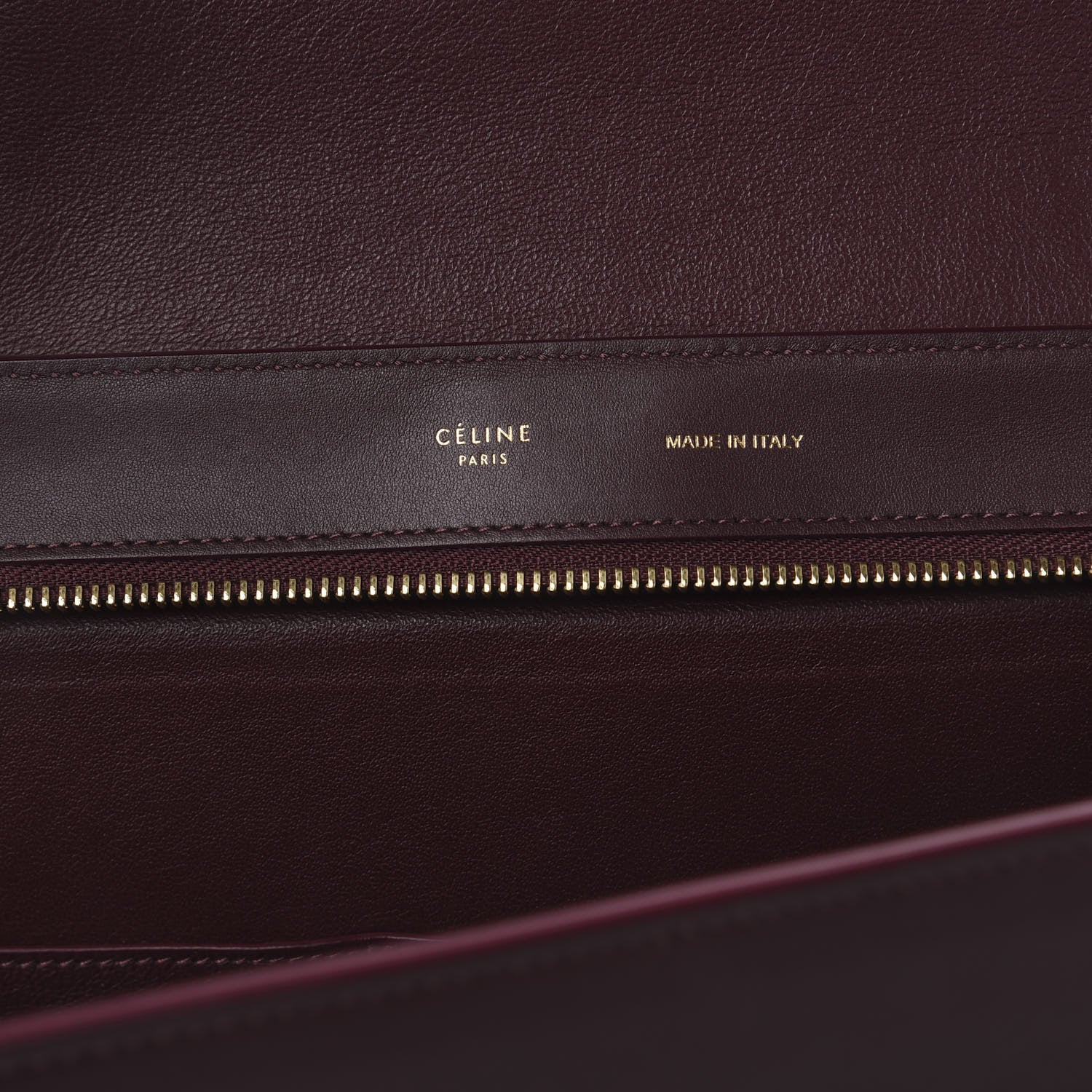 Celine Drummed Calfskin Suede Medium Trapeze Burgundy 5 of 10