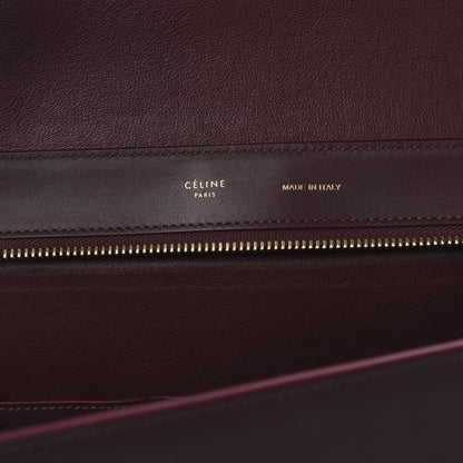 Celine Drummed Calfskin Suede Medium Trapeze Burgundy 5 of 10