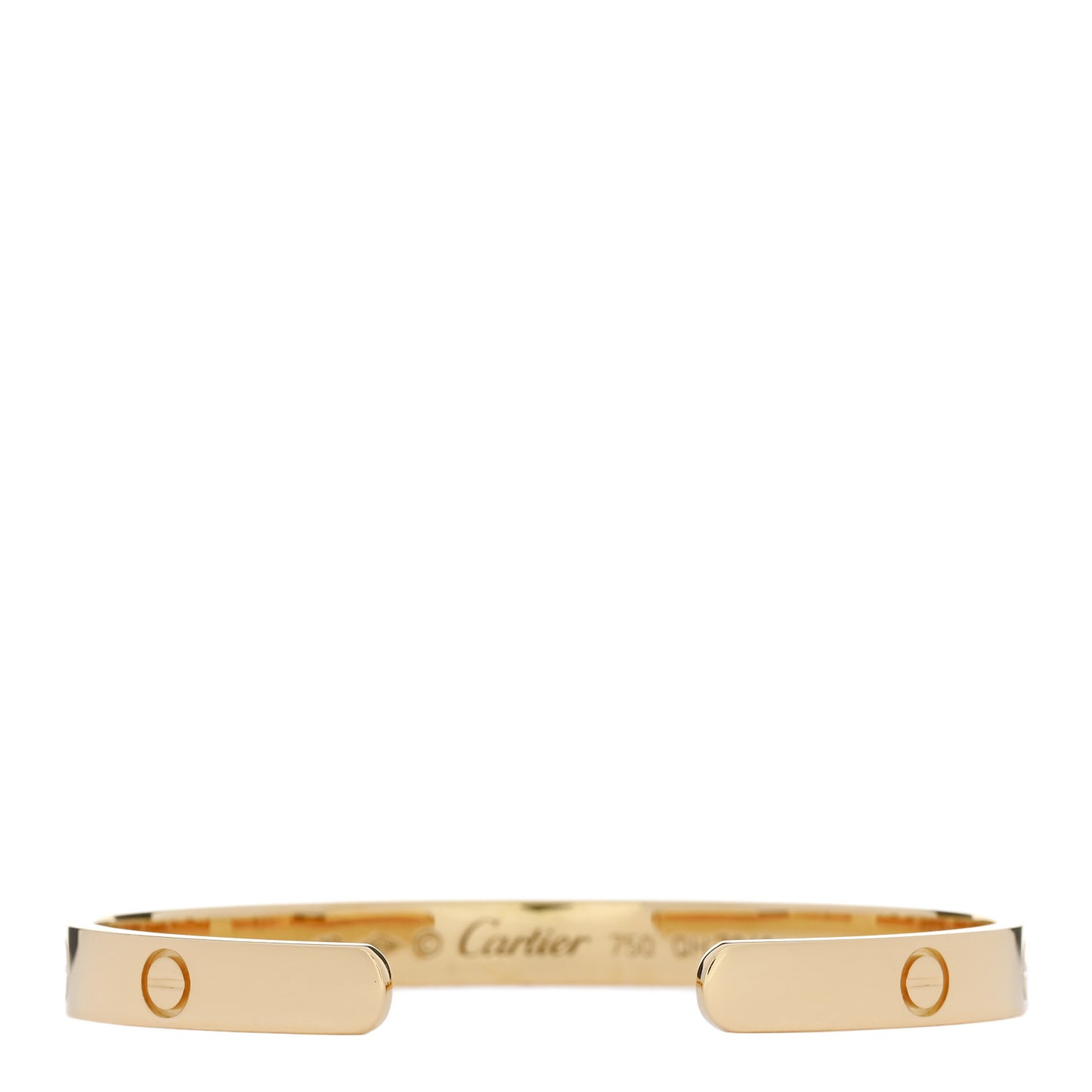 18K Yellow Gold LOVE Cuff Bracelet 19