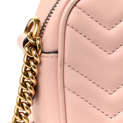 Gucci Calfskin Matelasse Mini GG Marmont Chain Shoulder Bag Perfect Pink 15 of 17