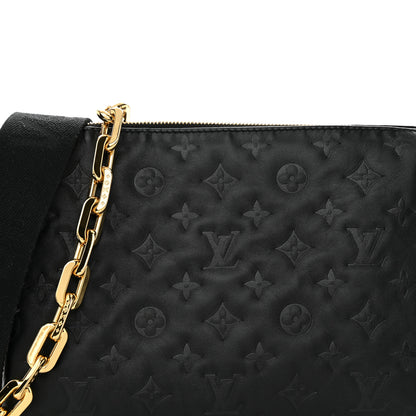 Louis Vuitton Lambskin Embossed Monogram Coussin PM Black 8 of 10