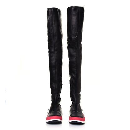 Louis Vuitton Lambskin LV Archlight Flat Thigh Boots 42 Black Pink 4 of 6