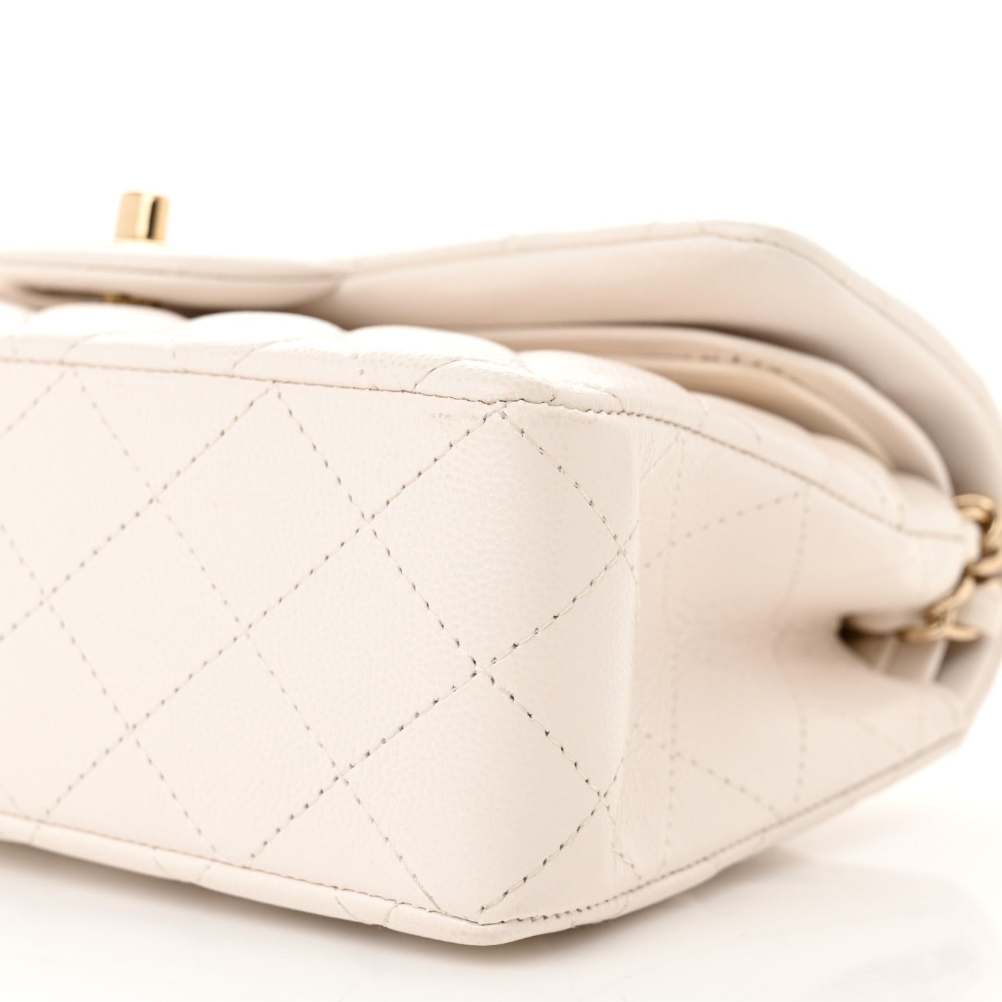 Caviar Quilted Small Double Flap White
