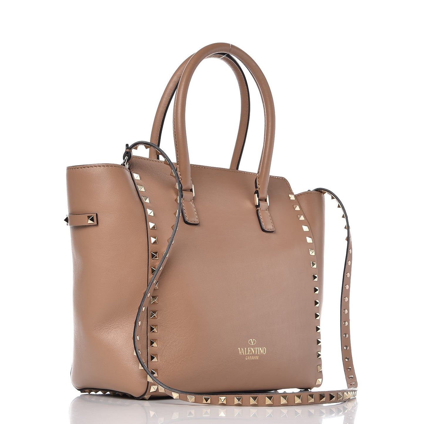 Vitello Rockstud Double Handle Tote Alpaca