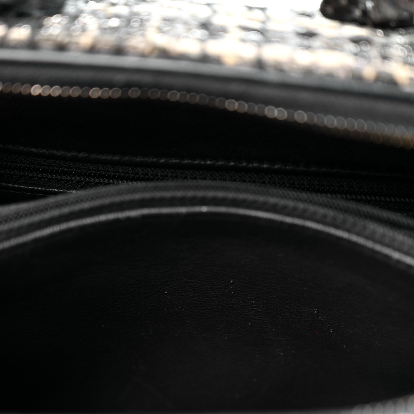 Tweed Snakeskin Quilted Medium CC Filigree Vanity Case Dark Navy