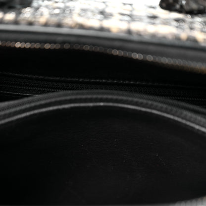 Chanel Tweed Snakeskin Quilted Medium CC Filigree Vanity Case Dark Navy 11 of 14
