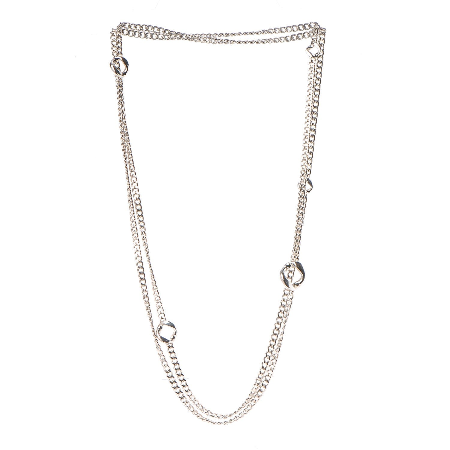 Hermes Sterling Silver Curb Chain Long Necklace 160 4 of 5