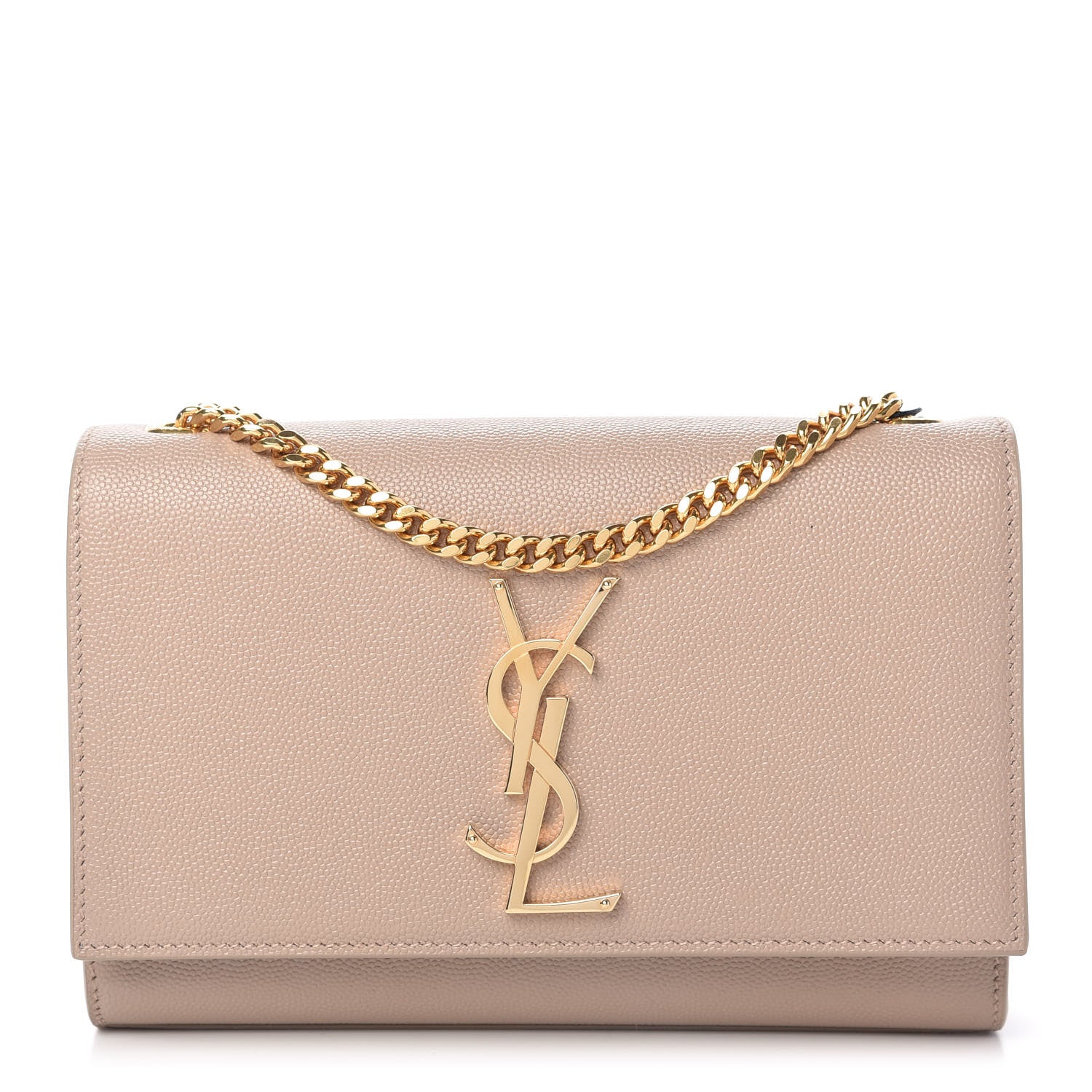 Saint Laurent Grain De Poudre Small Monogram Kate Satchel Dark Beige 1 of 9