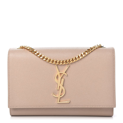 Saint Laurent Grain De Poudre Small Monogram Kate Satchel Dark Beige 1 of 9
