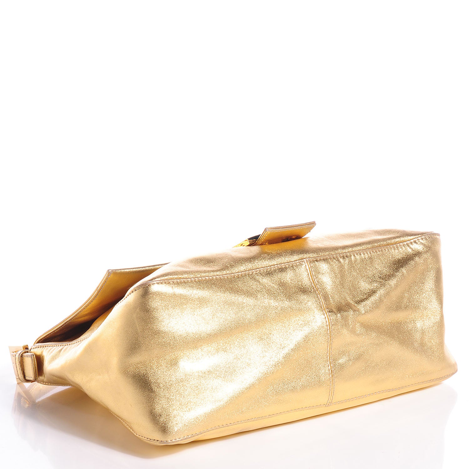 Fendi Leather Crystal Mama Baguette Gold 4 of 12