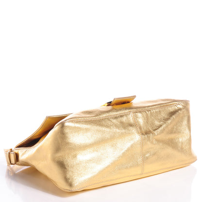Fendi Leather Crystal Mama Baguette Gold 4 of 12