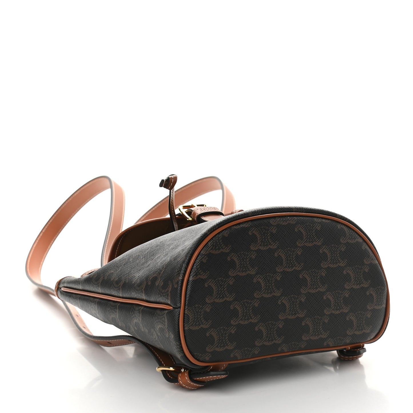 Triomphe Canvas Calfskin Mini Folco Backpack Tan