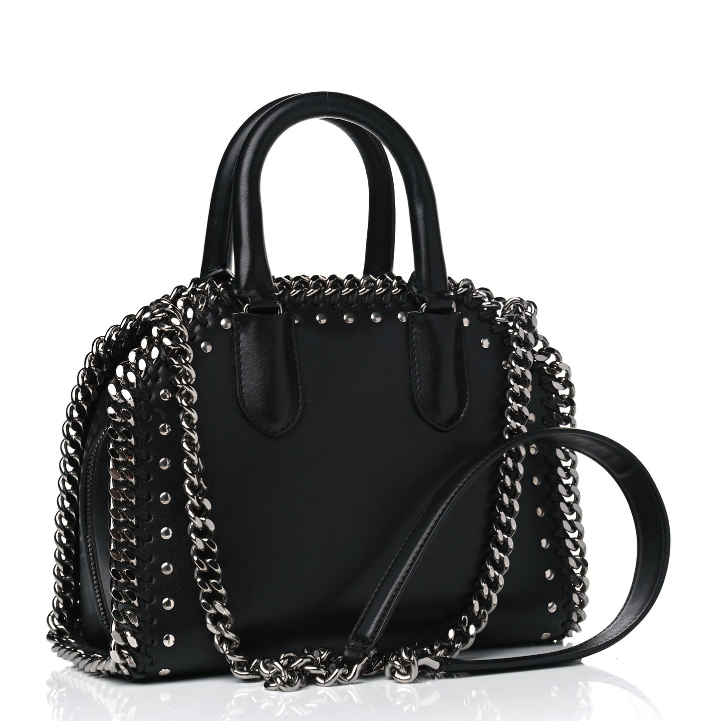 Eco Alter Nappa Mini Falabella Box Bird Top Handle Bag Black