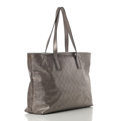 Gucci Imprime Monogram Medium Zippered Shopping Tote Pewter 3 of 20