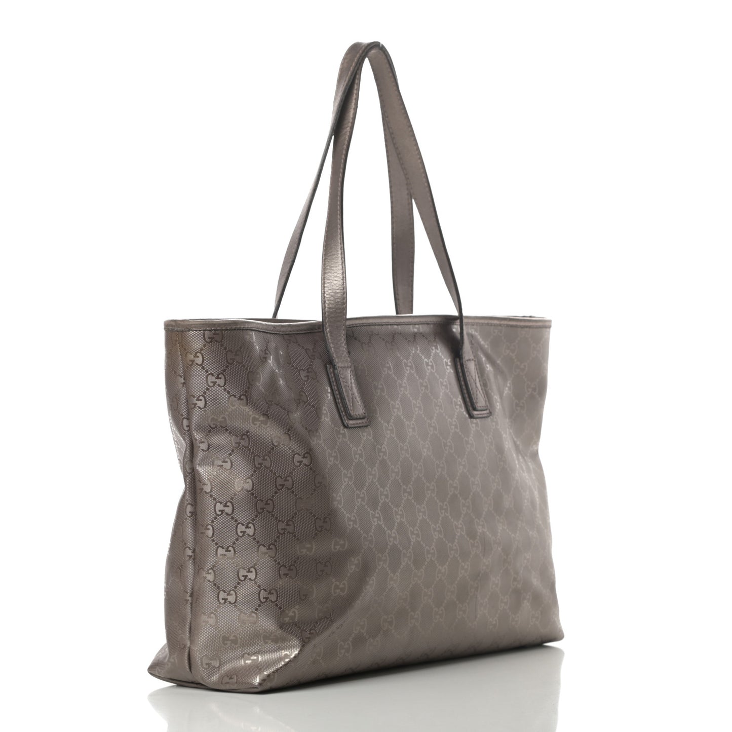 Imprime Monogram Medium Zippered Shopping Tote Pewter