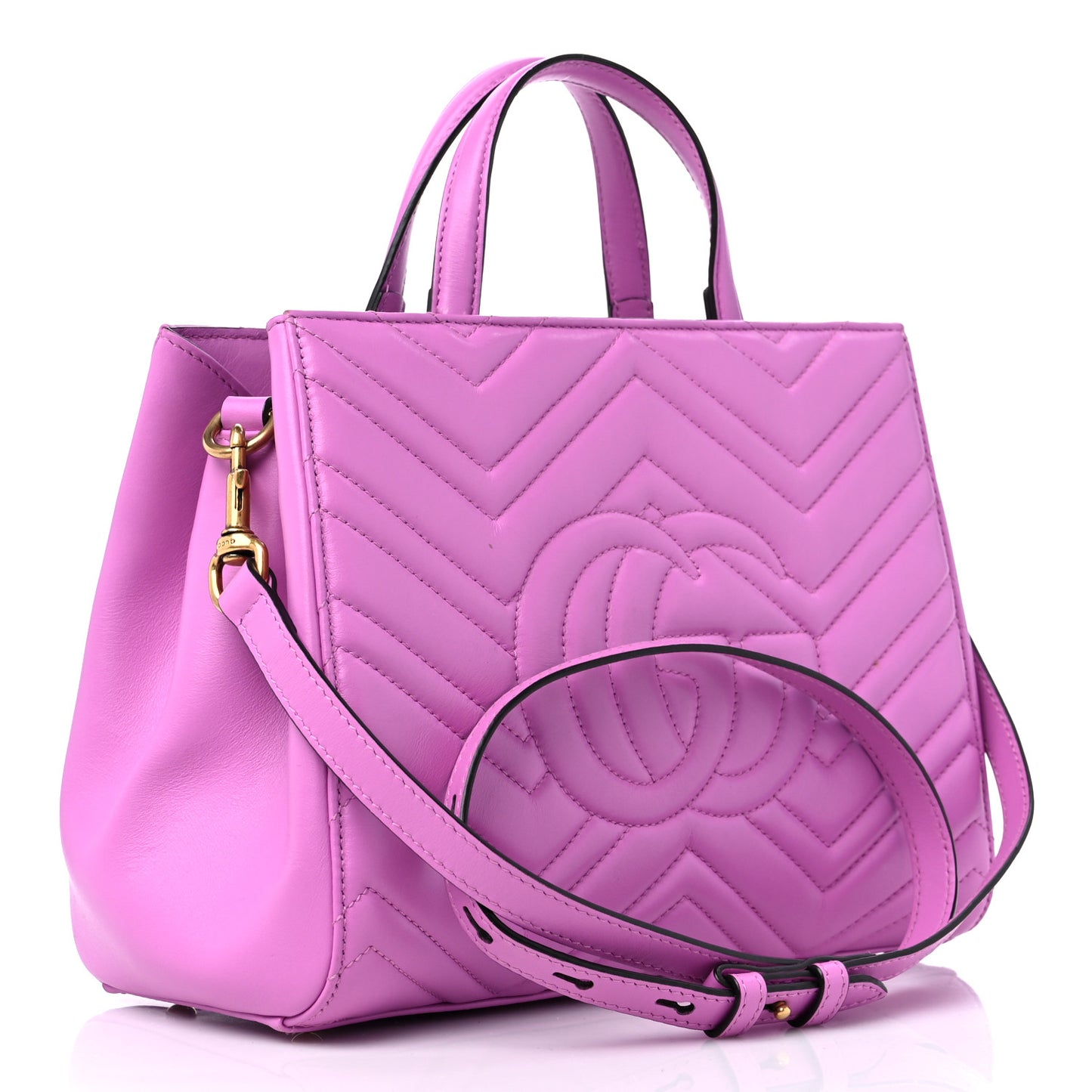 Calfskin Matelasse Small GG Marmont Tote Candy Mousse