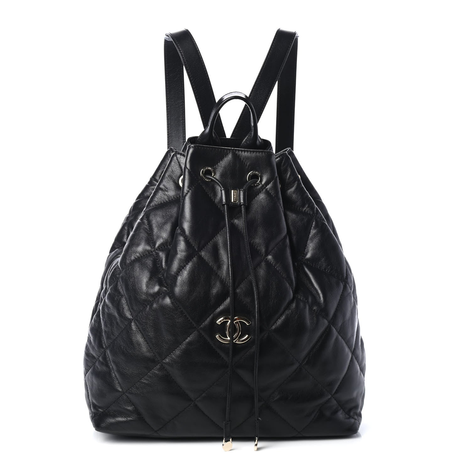 Chanel Lambskin Quilted Drawstring Backpack Black 1 of 4