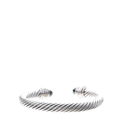 David Yurman Sterling Silver Diamond Hematite 7mm Cable Classics Bracelet 3 of 5