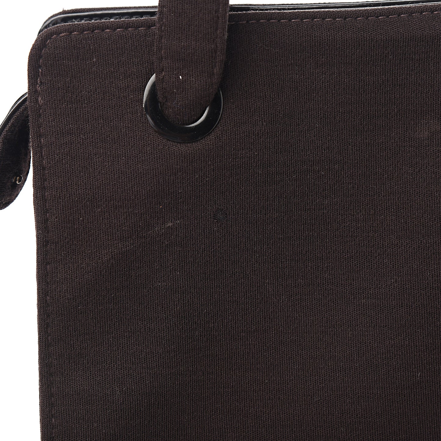 Patent Jersey Shoulder Bag Dark Brown
