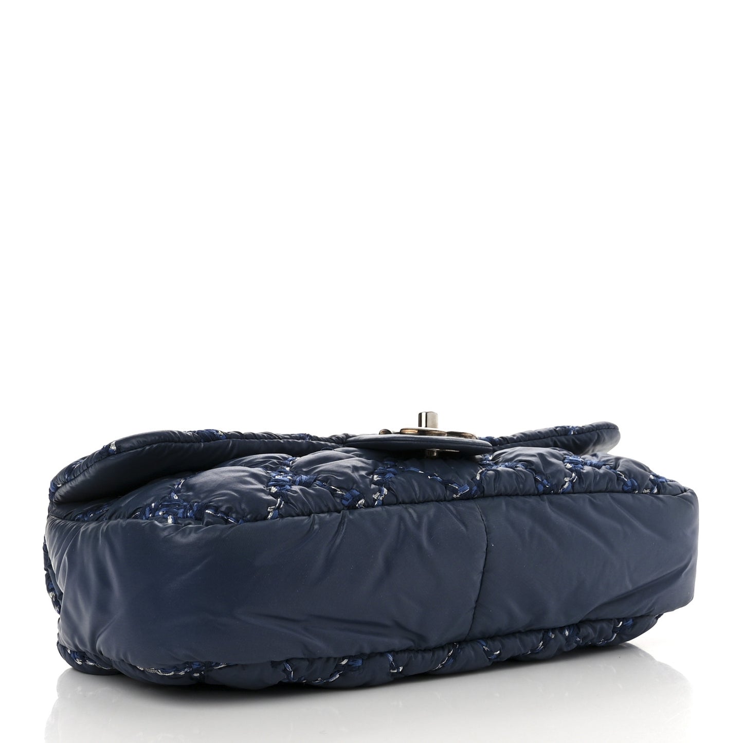 Nylon Quilted Medium Tweed on Stitch Bubble Flap Blue