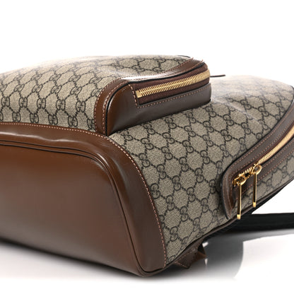Gucci GG Supreme Monogram Textured Calfskin Retro Interlocking G Backpack Brown Beige 10 of 14