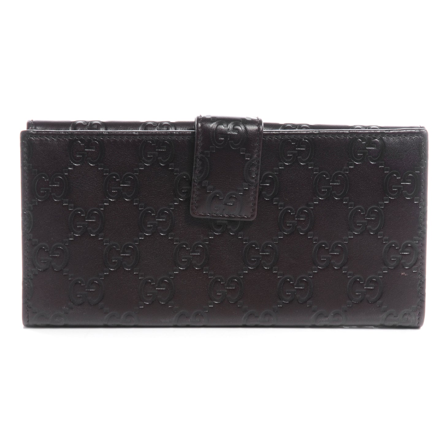 Guccissima Leather Indy Continental Wallet Dark Brown