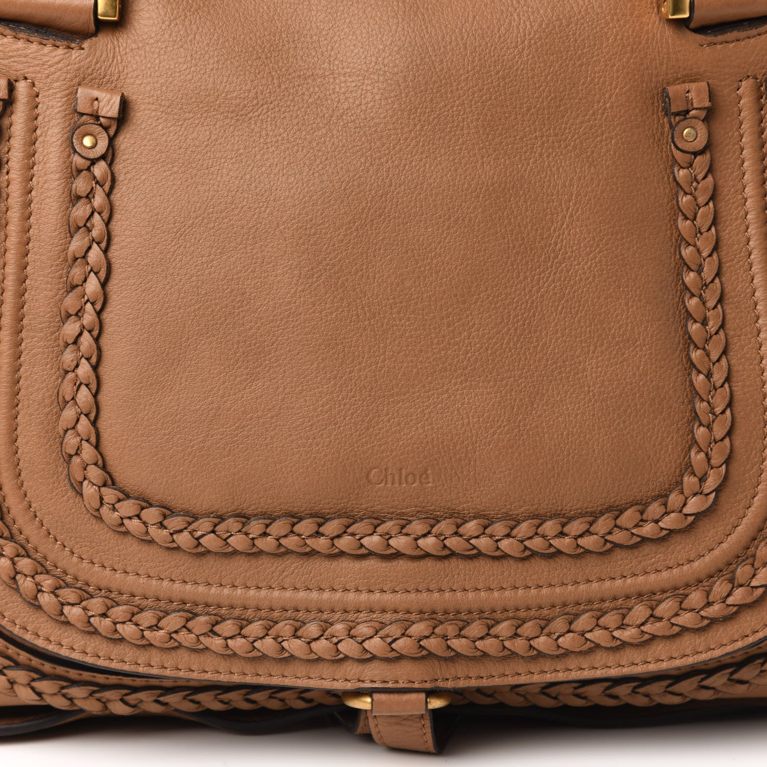 Chloe Calfskin Braided Medium Marcie Satchel Nut 9 of 9