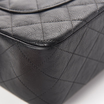 Chanel Crumpled Calfskin Quilted Jumbo Double Flap So Black 14 of 15