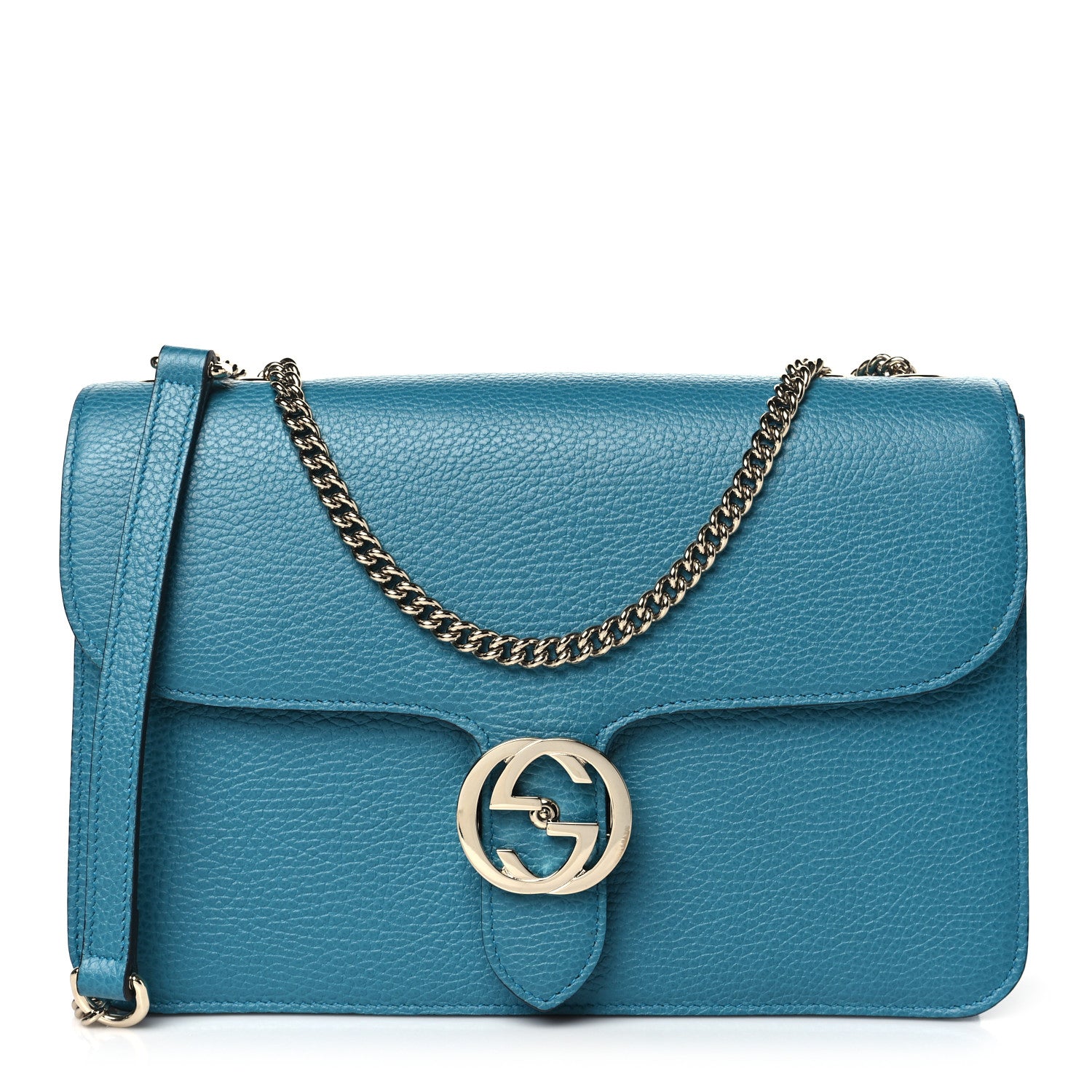 Gucci Dollar Calfskin Interlocking G Shoulder Bag Deep Cobalt 1 of 10