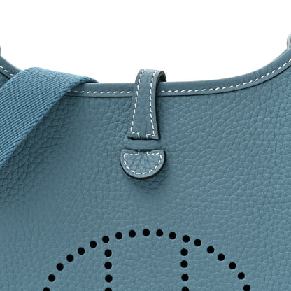 Hermes Taurillon Clemence Evelyne TPM New Blue Jean 8 of 11