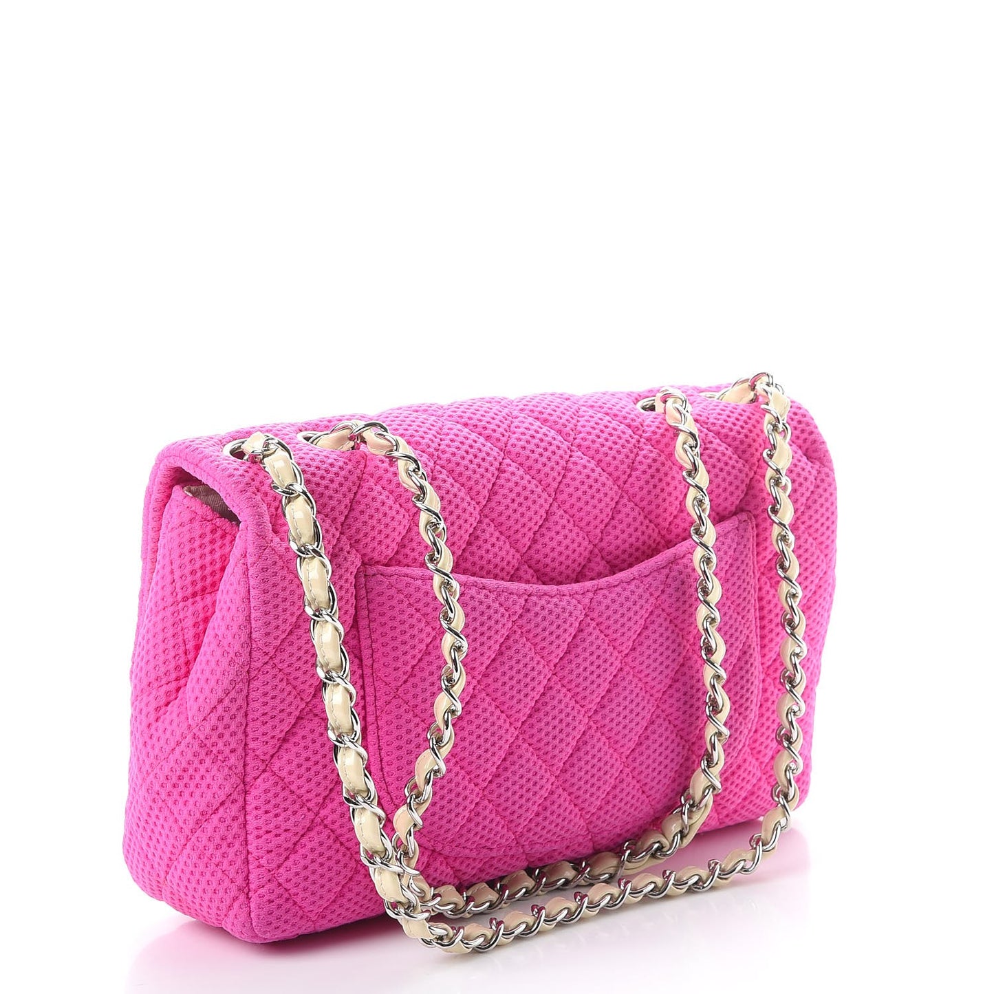 Neoprene Quilted Medium Single Flap Pink