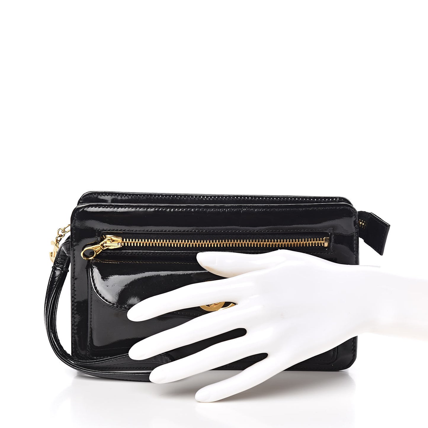 Patent CC Wristlet Black