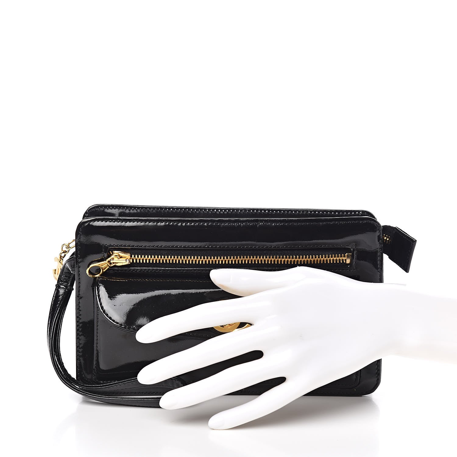 Chanel Patent CC Wristlet Black 2 of 10