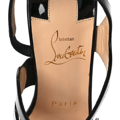 Christian Louboutin Patent Vavazou Asymmetric 100 Strappy Sandals 37 Black 7 of 7