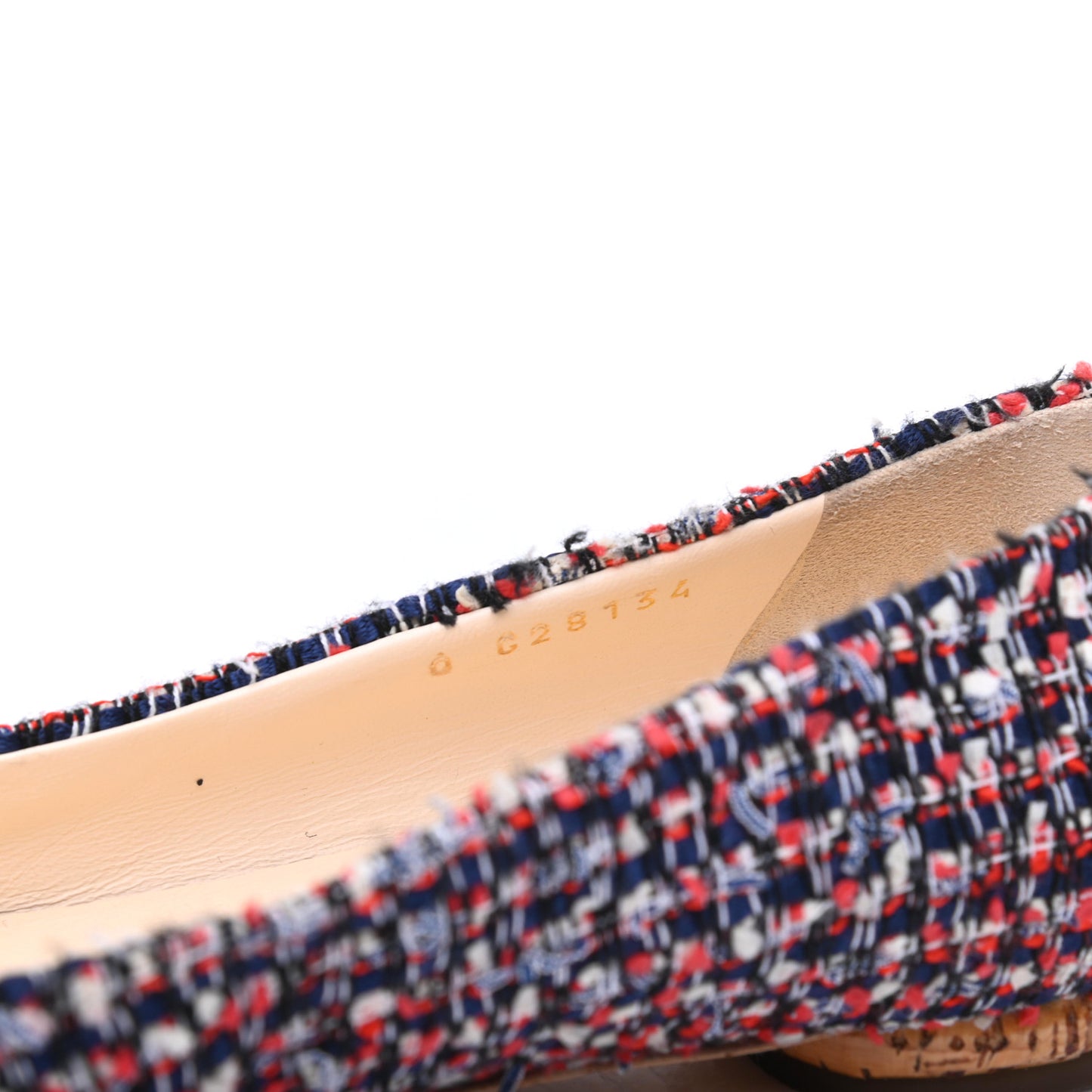 Tweed Crystal CC Ballerina Flats 38 Multicolor