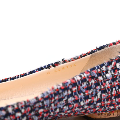 Chanel Tweed Crystal CC Ballerina Flats 38 Multicolor 8 of 10