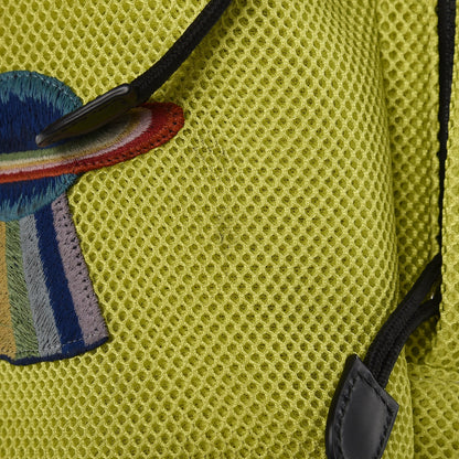 Gucci Mesh Web Hollywood Embroidered Double Buckle Backpack Anis Multicolor Black 8 of 13