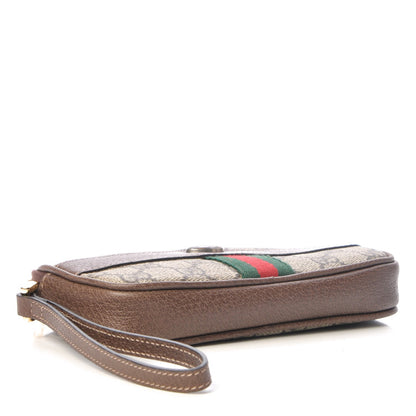 Gucci GG Supreme Monogram Ophidia Phone Case Wristlet Brown 4 of 8