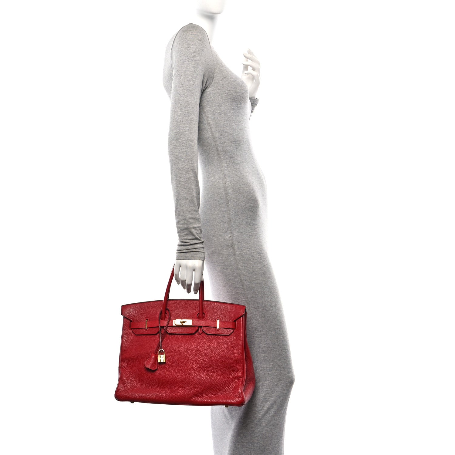 Hermes Taurillon Clemence Birkin 35 Rouge Vif 3 of 11
