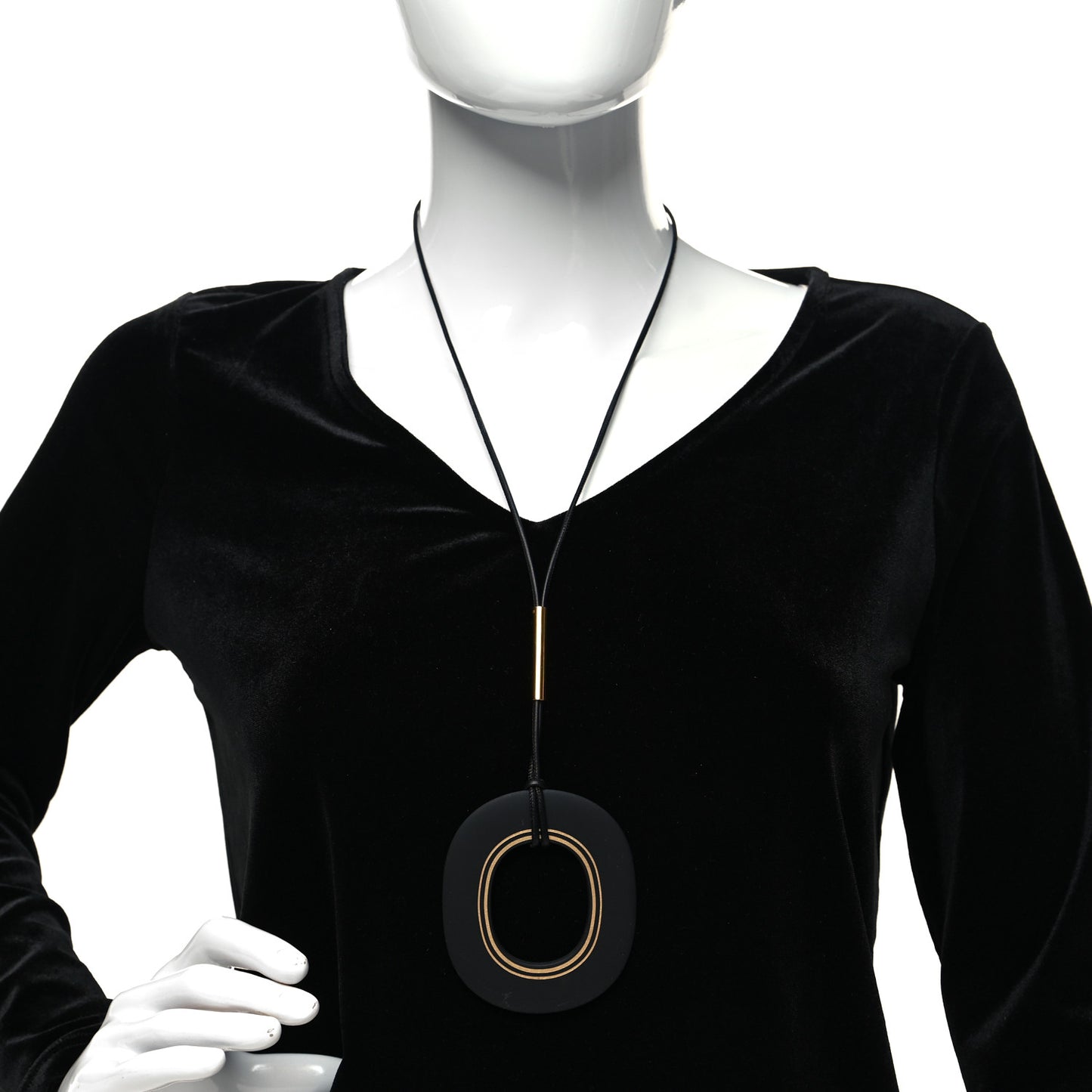 Kara Precieux Large Pendant Necklace Black
