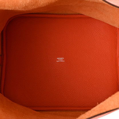 Hermes Taurillon Clemence Picotin 26 GM Orange Poppy 5 of 10