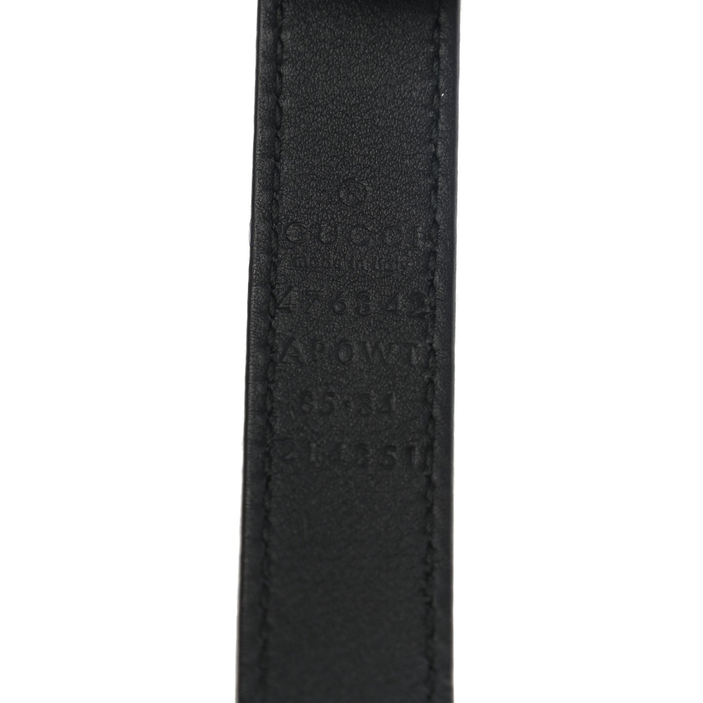 Calfskin Pearl Double G 20mm Belt 85 34 Black Cream