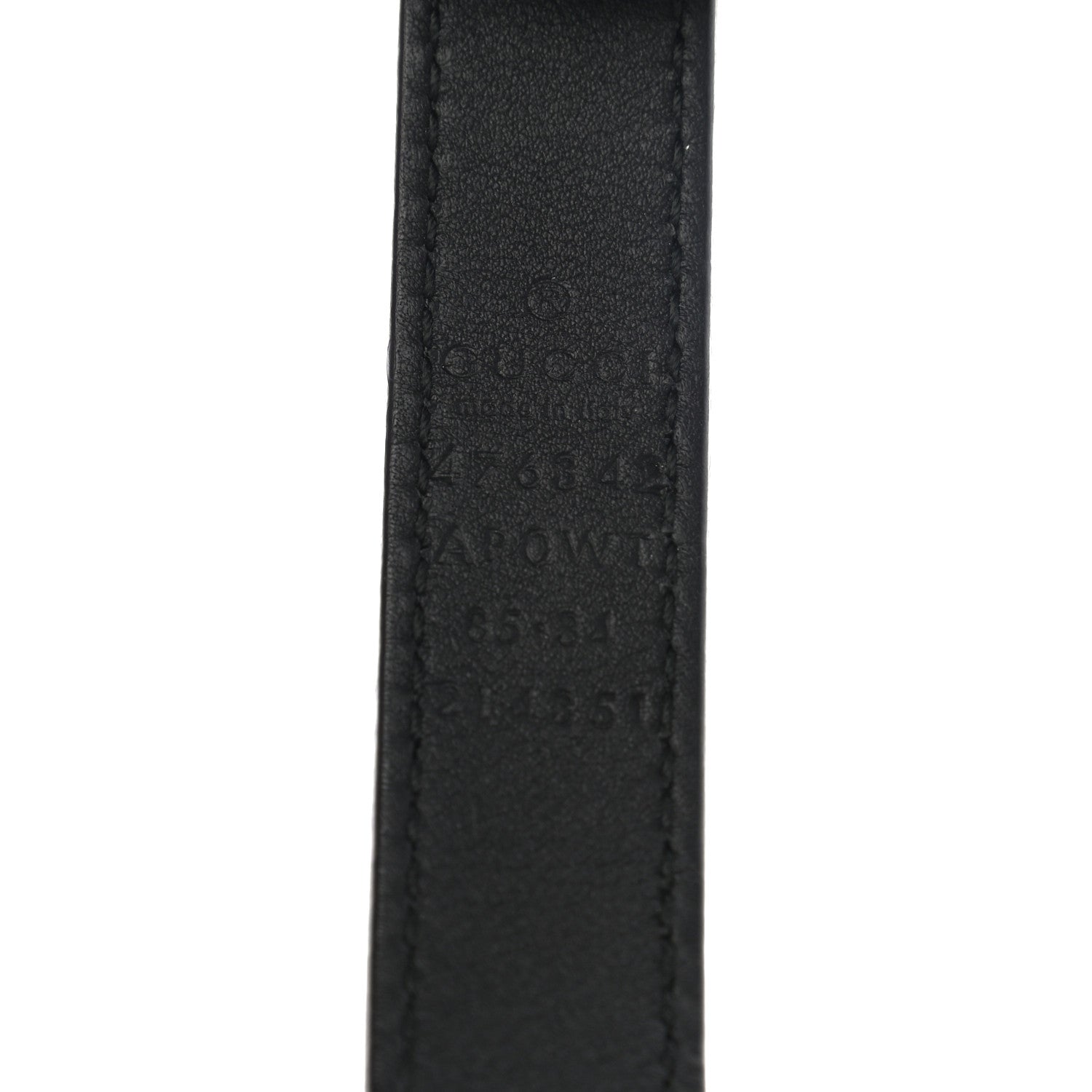 Gucci Calfskin Pearl Double G 20mm Belt 85 34 Black Cream 5 of 5
